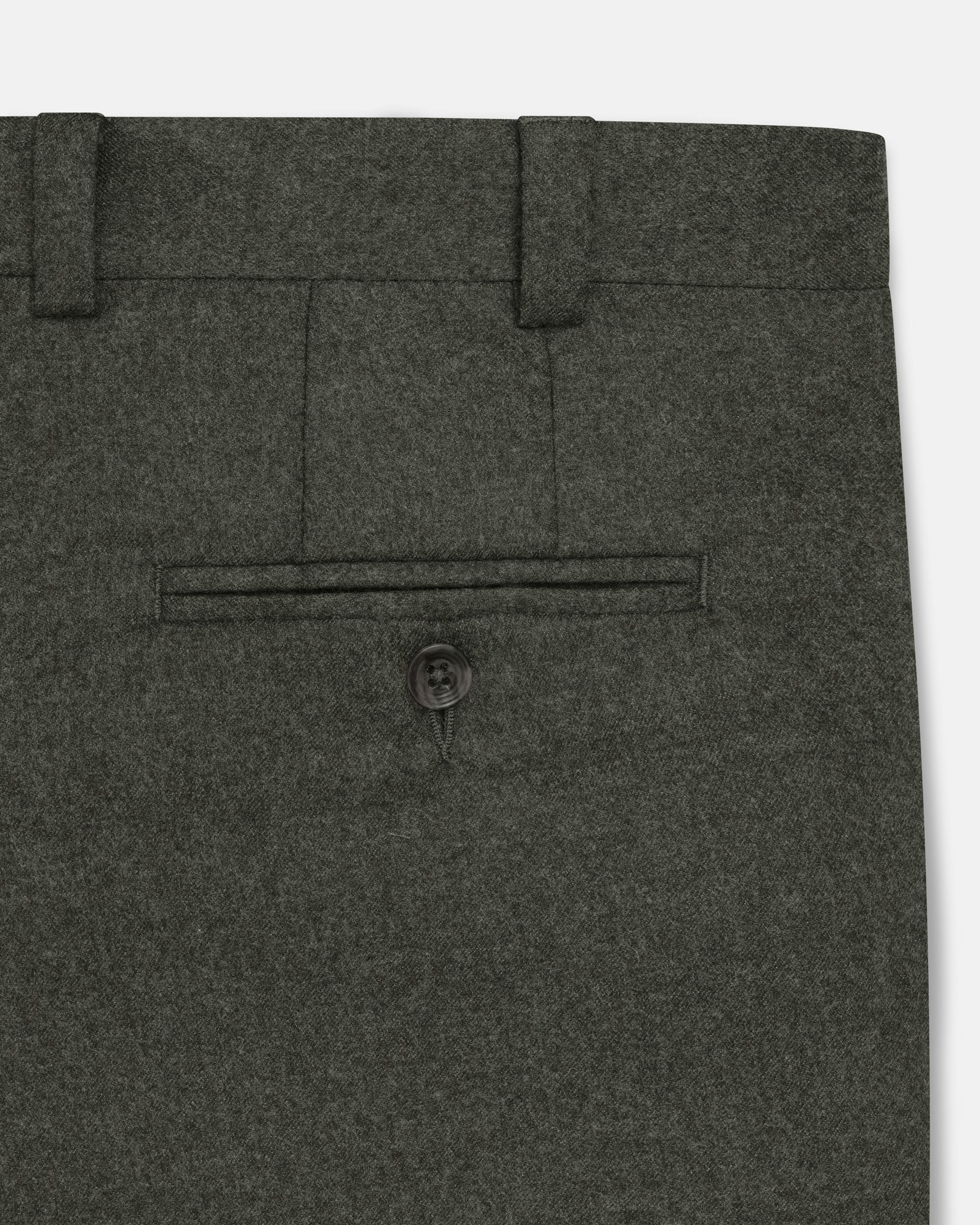 Made-in-Canada Olive Wool Flannel Trouser